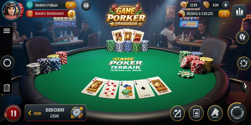 Tampilan gameplay Poker yang interaktif dan menarik di 888IDR.