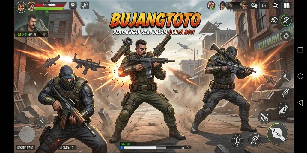 Tampilan gameplay <strong>BUJANGTOTO</strong> yang menegangkan dan penuh aksi.