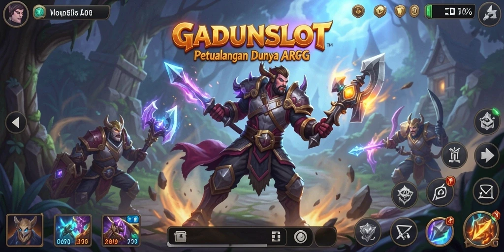 Tampilan gameplay GADUNSLOT yang memukau dalam pertarungan seru.