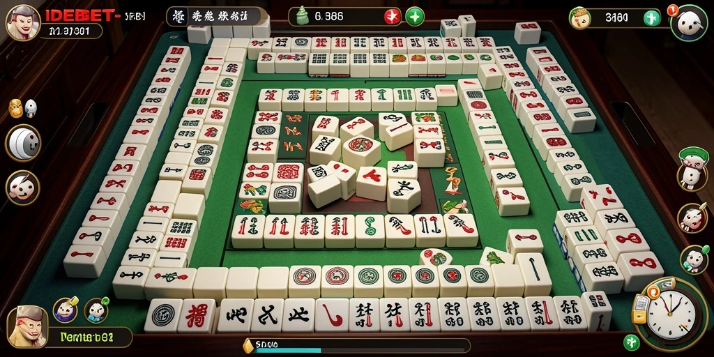 Tampilan menarik dari gameplay Mahjong dalam IDEBET.