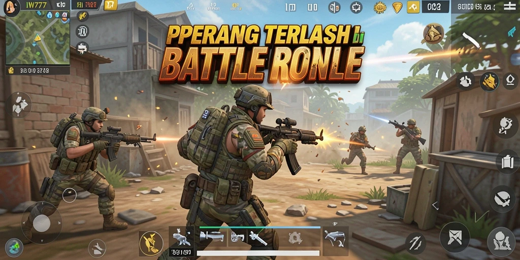 Tampilan gameplay IW777 menunjukkan aksi pertempuran spektakuler.