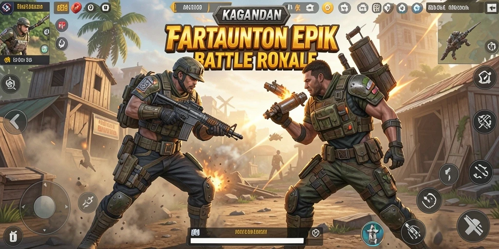 Screenshot KAGANDAN menunjukkan pertarungan seru dalam gameplay Battle Royale.