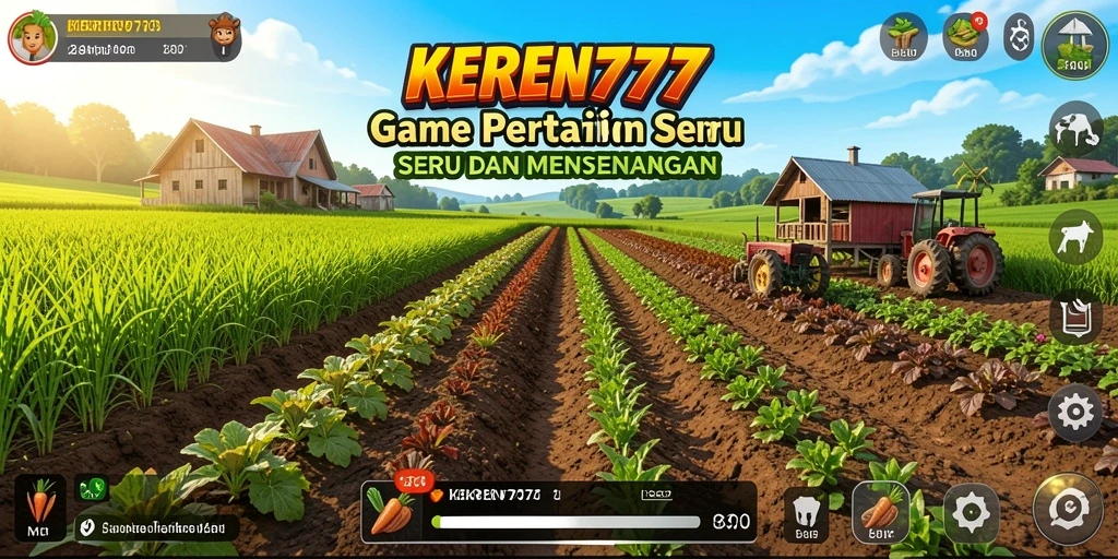 Screenshot gameplay <strong>KEREN777</strong> menampilkan petualangan bertani yang seru.