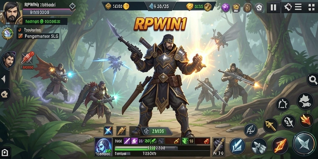Tangkapan layar utama menunjukkan aksi pertempuran strategis dalam RPWIN1.