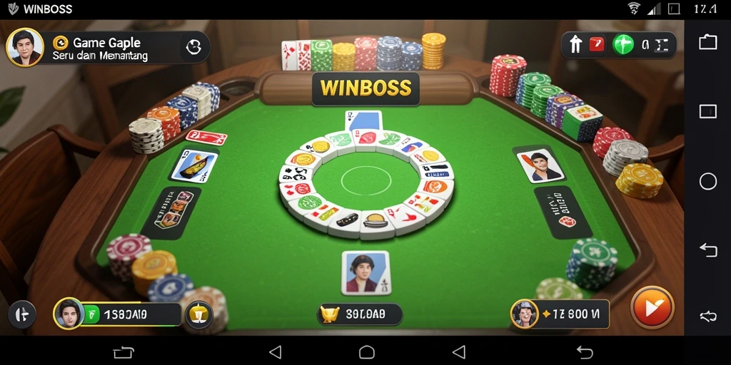Screenshot gameplay Gaple di WINBOSS menunjukkan keseruan permainan.